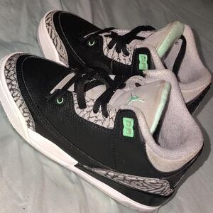Jordan Kids Black and Mint Sneakers